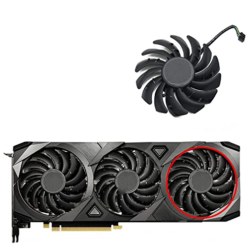 Justyet 88mm Lüfter für Grafikkarte PLD09210B12HH 12V 0.40A GPU Grafikkarten Kühler für MSI GeForce RTX 3070 3080 3090 VENTUS 3X OC Gaming Kühler Bergbau Karte (Grafikkartenlüfter-C) Cover