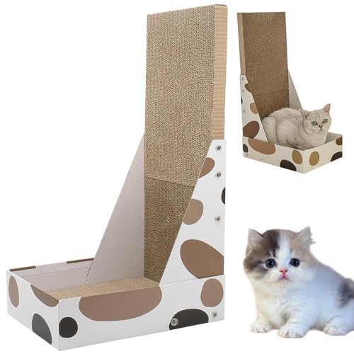 Lifetips マンチカン Munchkin 猫用爪とぎ L字型 ダンボール ハウス型 爪とぎベッド ソファ風 キャットスクラッチャー 垂直水平兼用 多頭飼い対応 おしゃれ 丈夫 インテリア馴染む 2カラー ストレス解消 運動不足予防 長持ち 丸型 爪と