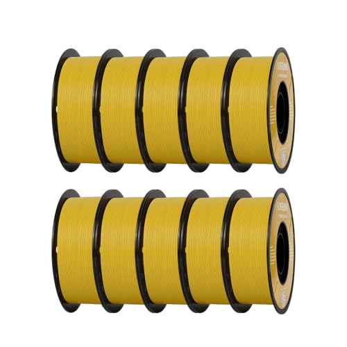 Image of Kingroon Matte PLA Filament 1.75mm 3D Printer Filament Matte Filament 1kg Dimensional Accuracy + /- 0.02 mm (10 Roll Matte Yellow)
