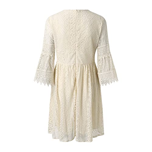 Robe manches évasées col en V pour masquer les imperfections - 7