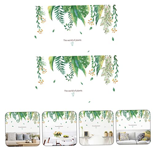 Tofficu 2 conjuntos de decalques tropicais de papel de parede romântico autoadesivo para quarto flor