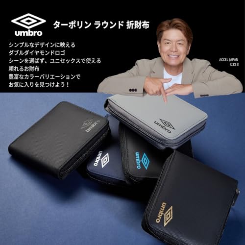 Umbro for MenTarpaulin Zip Around Bi-Fold Minimalist Slim Wallet (Black Logo)2
