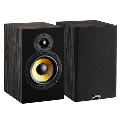 Davis Acoustics Hera 50 Noir - Paire d'enceintes étagère Passive 2 Voies/2 Haut-parleurs - Vendue à la Paire