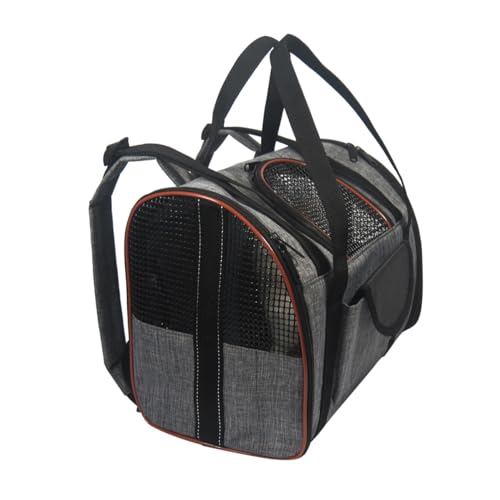 GRIRIW Portable Pet Backpack Carrier Breathable Mesh Design for Cats and Dogs Collapsible Travel Bag for Outdoor Activities Stylish and Coffee Color