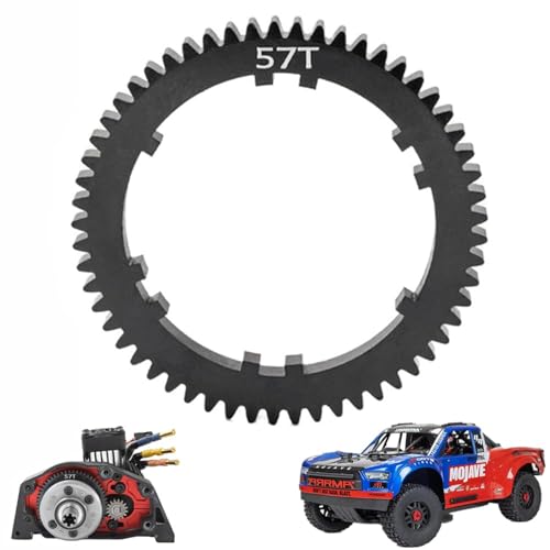 Reinforced Steel 57T Spur Gear for 1/8 Arrma Mojave 4S 4X4 BLX RC Car Upgrades Parts(Black)