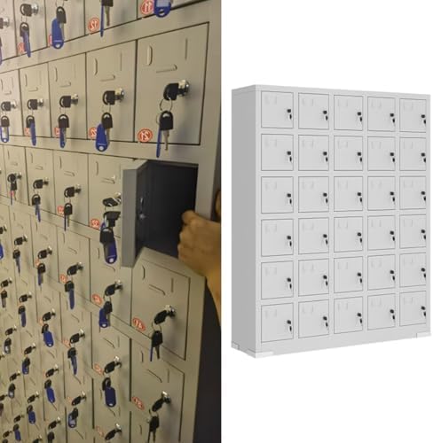 Durable Metal Cell Phone Locker - 20 Slot Storage Cabinet with Hasp, Secure Rectangular Lock Box for Factories, Offices & Schools - Mobile Device Storage Solution