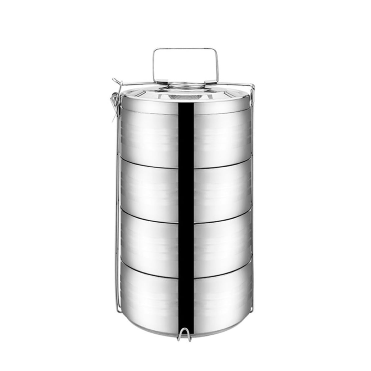 Fiambrera Resistente al Calor de Acero Inoxidable Térmica Diseño de 4 Niveles y Compartimentos Separados para Picnic y Uso en Casa