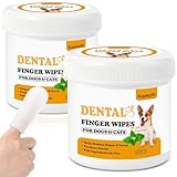 Kopmath Dental Care Finger Wipes for Dogs & Cats, Reduces Plaque & Tartar, Freshens Breath, Pre-Soaked Pet Teeth Wipes, Easy to Use Disposable Oral Cleaning Pads,Mint Flavor,100pcs