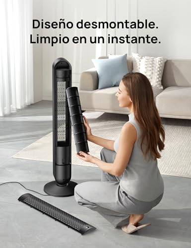 Miniatura 6 de Dreo 28db Ventilador De Torre Con Mando A Distancia, 106 Cm Silencioso De 7,3 M S De Velocidad, Oscilante De 90 Con 6 Velocidades, 4 Modos, Temporizador De 12 Horas, Ventilador De Pie, Cruiser Pro T1