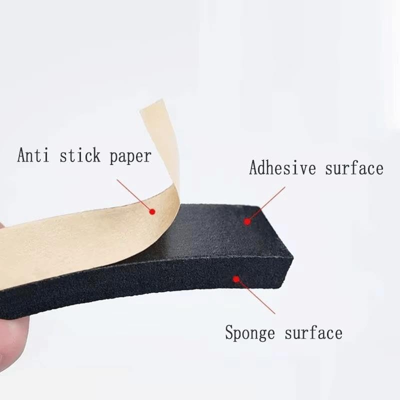 Bande de Mousse adhésive à Support Solide, 1 pièce, Bande éponge Auto-adhésive, Isolation phonique, Bande de Caoutchouc d'étanchéité Anti-Collision(5mmx25mm x 10m)