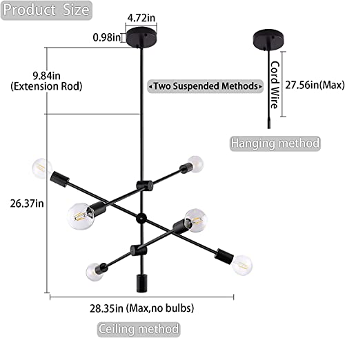Chandelier de hierro forjado LED minimalista para lámpara de estudio 7
