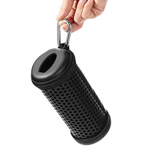 Image of Geekria Pendant Speaker Case Cover, Compatible with JBL FLIP 5 Case, Protective Waterproof Soft Skin, Replacement Bluetooth Speakers Travel Carrying Case with Keychain Hook (Black)