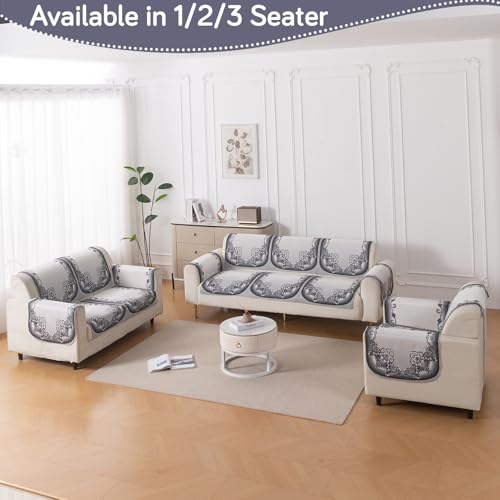 Image of HOKIPO HeavenHue Sofa Cover 3 Seater for Seat & Back, Twilight Lace