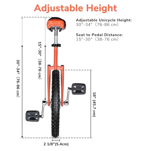 aw 16182024 inch wheel outdoor unicycle adjustable seat exercise bicycle fit adults kids outdoor sports fitness exercise for choice