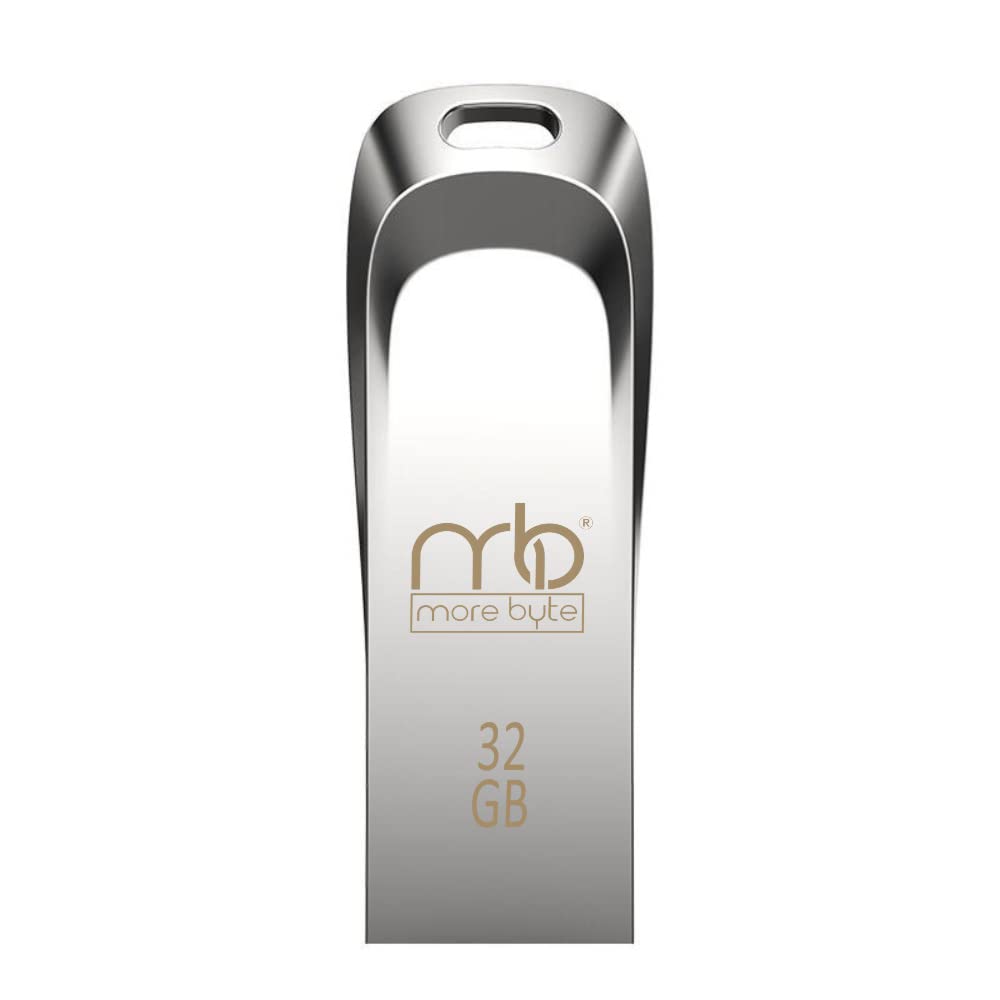 Morebyte 32gb 2.0 USB Pen Drive/Flash Drive with Metal Body External Storage Device Silver -MB-FB1021