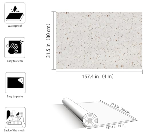 Papier peint marbré épais imperméable et adhésif pour plan de travail