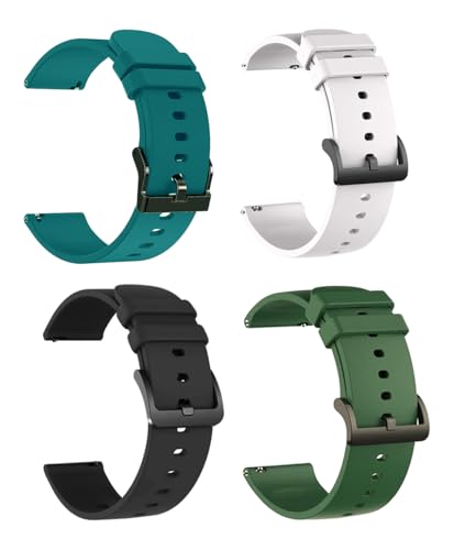 Image of IIK COLLECTION 22mm Silicone Strap for Smart Watches | Combo Pack Compatible With Noise, Fireboltt, Boat Xtend, Pebble, Boat Flash, Noise Color Fit, Ultra Smart Watch & All Watches