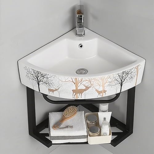 Fregadero de Cocina de Acero Inoxidable, Montaje en Pared, Esquina de cerámica, tocador de baño con contenedor de Almacenamiento, gabinete de Almacenamiento de baño Moder