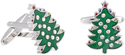 Green Christmas Tree Shaped Cufflinks