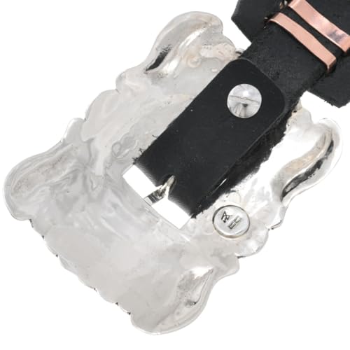 Navajo Sleeping Beauty Turquoise Concho Belt Full Size Hammered Silver Design on Genuine Leather 31933