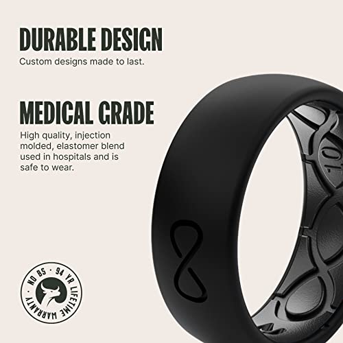Groove Life Solid Silicone Ring - Breathable Rubber Wedding Rings for Men, Lifetime Coverage, Unique Design, Comfort Fit Ring2