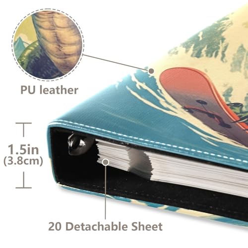 Álbum de Fotos Adhesivo para Manualidades, Álbum Vintage con Tema de Dinosaurios y Surf, Encuadernación de 3 Anillas, Libro de Fotos con 40 Páginas para Fotos de 8x10 pulgadas miniatura 4