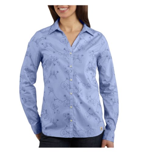 Carhartt Button-Front Woven Shirt Women's WS014 Women's Embroidered Blue