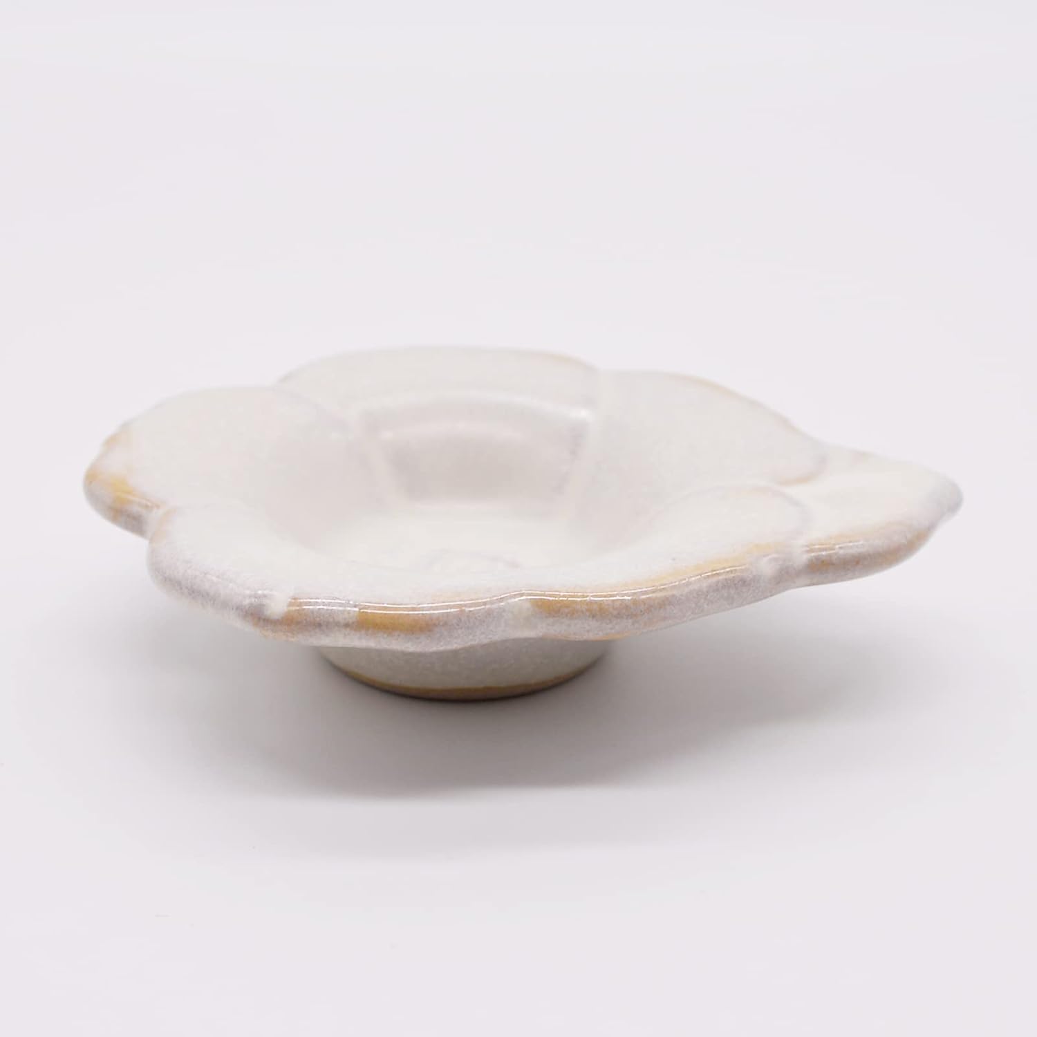 Aito Seisakusho 288336 Flower Hana Bean Plate, Approx. 3.1 x 2.8 inches (8 x 7 cm), Ginhaku Setoyaki, Dishwasher and Microwave Safe, Made in Japan
