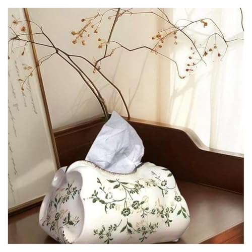 Couverture de boîte à mouchoirs dorée en céramique au design stable