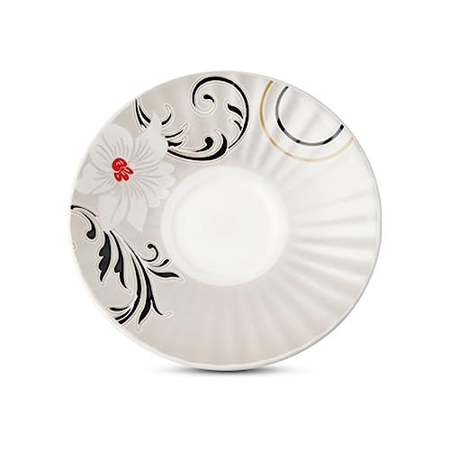 Image of Dandy Lines Classic Blossom Bliss Cup and Saucer, Cups + Saucers, Luxury Tea Cups for 6, Ceramic, Pack of 12, Microwave & Dishwasher Safe, Great for Hosting & Gifting