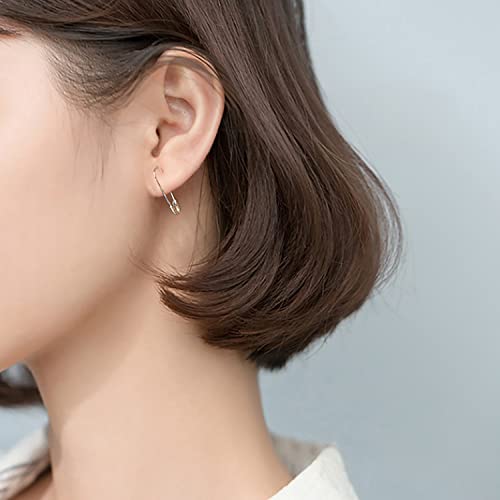 Reffeer 925 Sterling Silver Safety Pin Earrings Hoop for Women Teen Girls Paperclip Earrings Hoop Pin Cartilage Earrings2