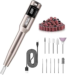 Electric Nail Files, Nail Drills Machine Professional with LED Light and LCD Display Nail Polisher Electric Nail Drill for Acrylics Nails Gel Manicure and Pedicure Set
