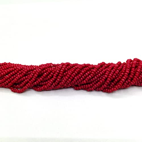 Perlin Seed Beads 2 mm Preciosa Ornela Czech 9000 Pieces CZ Glass Beads 11/0 24 on Multiple Strands (Dark Red Opaque) - Image 2