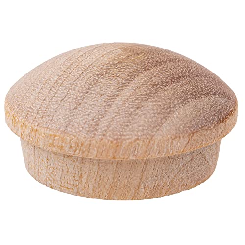 Image of Mushroom Birch Screw Hole Button Plugs | 3 /4 inch Diameter | Pack of 50 Approx. | Wood Turned End Grain Round Mushroom Head with Shoulders | UA-053-BW