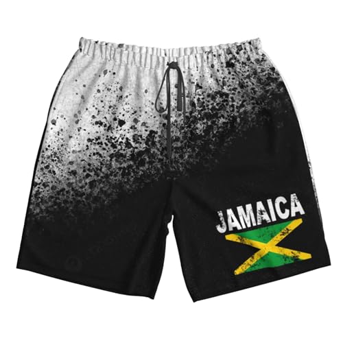NAFSKL Funny Jamaica Flag Jamaican Flags Gifts Mens Swim Trunks Board Shorts Quick Dry Swimsuit Beach Shorts with Pockets4