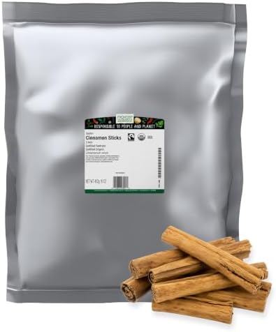 Frontier Co-op Organic 3" Ceylon Cinnamon Sticks, 1lb - Bulk Cinnamon Sticks for Crafts, Drinks, Holiday Recipes, Cinnamon Powder and More