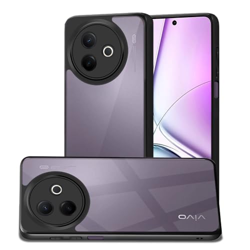Image of AESTMO Vivo Y39 5G Back Cover | 360 Protection | Crystal Clear Hard Back Transparent | Bumper Case for Nothing Vivo Y39 5G (PC+TPU, Black Bumper)