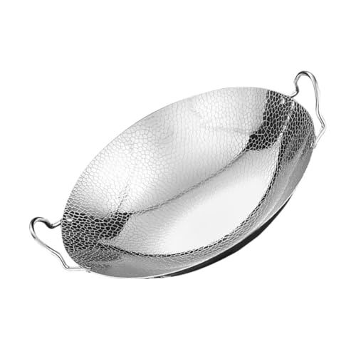 KOCKSHION Sartén Wok Antiadherente para Cocina con Asa Doble Olla Seca Pequeña de Ligera y Fácil de Limpiar para Camping y Uso Doméstico
