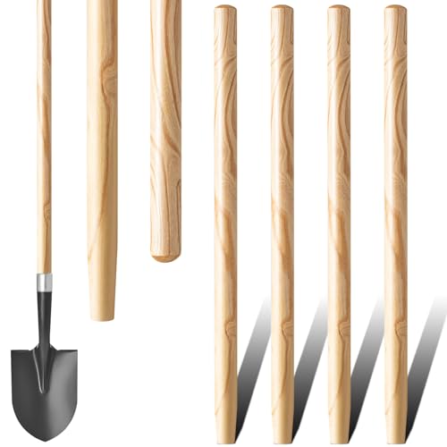 Menkxi 4 Pcs Wooden Shovel Handle Replacement 41 (104cm) for Long D Handle Shovels Garden Tool 1-1/2 Diameter