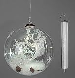  formano LED Deko Kugel zum hängen WINTERWALD D. 12cm mit Timer W19