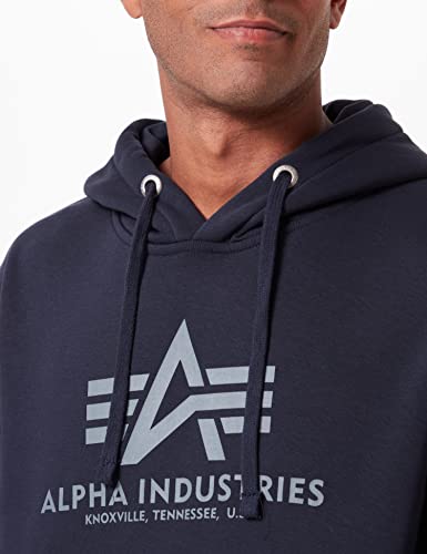 Alpha Industries Basic Hoody Kapuzensweat für Herren Rep.Blue – Ansicht 4
