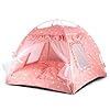 pawstrip Dog Tent Indoor Cat House Pink Puppy Bed Portable Pet Teepe Princess Dog Camping Tent Outdoor Kitten Houses Cute Bunny Nest Girl Kitty Cave