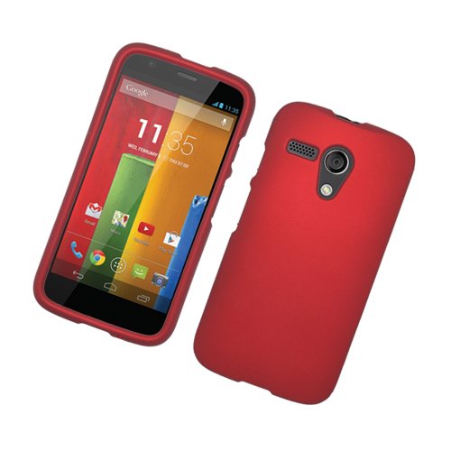 Eagle Cell Rubber Protector Case for Motorola G - Retail Packaging - Red
