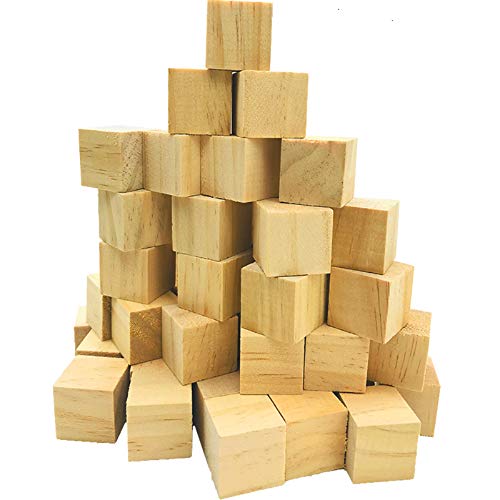 Unfinished Wooden Blocks 50Pieces 1 Inch Wooden Cubes Small Wood Cubes Unfinished Pine Cubes Blank Wood Square Blocks For Crafts And Diy Projects, Puzzle Making, By Fycooler #TOP2