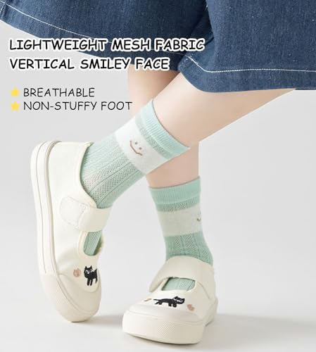 Toddler Girls Boys Mid Calf Socks Summer Stretch Seamless Breathable Thin Mesh Socks 5 Pairs2