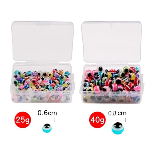 400 piezas caja de cuentas ojo de pez 3D multicolor miniatura 2