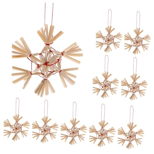 FUTUREORYY 10 Stück Teiliges Weihnachtsbaum Ornament aus Stroh...