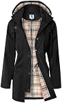 SaphiRose Veste de pluie imperméable à l'extérieur avec coupe-vent à lisière longue pour femme