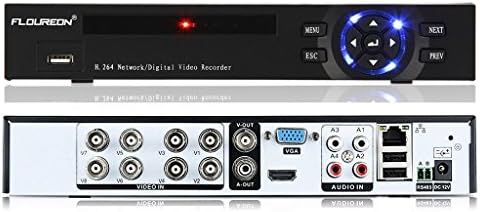 FLOUREON 8 CH House Camera System DVR 1080N AHD + 4 Outdoor/ Indoor Bullet Home Security Cameras 1500TVL 720P 1.0MP AHD Resolution Night Version for House/ Apartment/Office