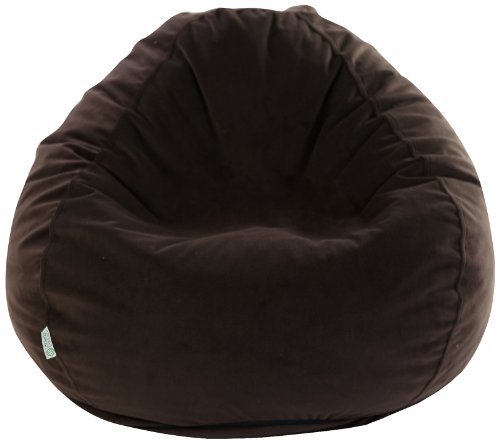 Majestic Home Goods Faux Suede Bean Bag, Small, Dark Brown